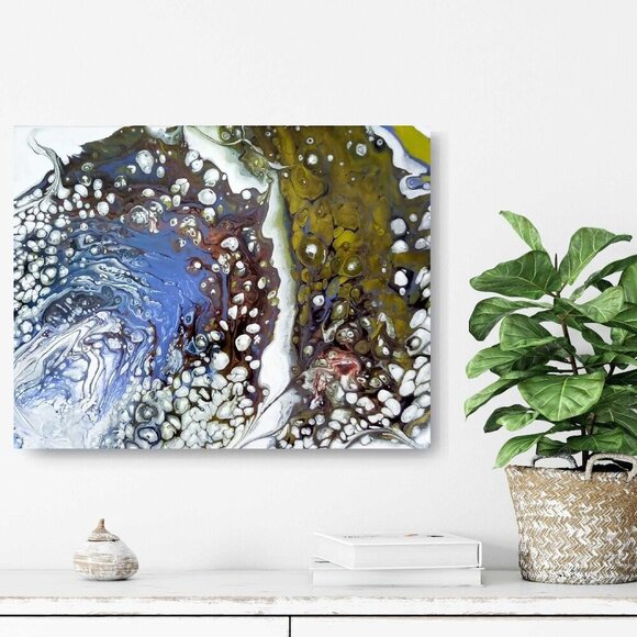 16 X 20 Original Acrylic Abstract Modern Art Painting Titled Well of Souls - Picture 11 of 15